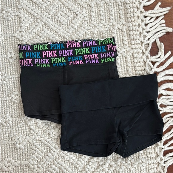 PINK Victoria's Secret Black Shorts with Pink Logo (Bundle) - Picture 4 of 6